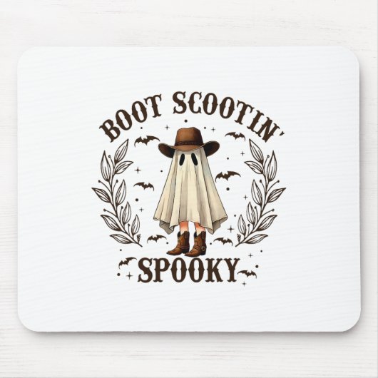Boot Scootin Spooky Westerne Halloween Schattigee Muismat (Voorkant)
