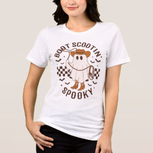 Boot Scootin' Spooky Westerse Cowgirl Geest Tri-Blend Shirt