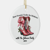 Boot Scootin' Under the Mistletoe Keramisch Ornament (Rechts)