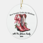 Boot Scootin' Under the Mistletoe Keramisch Ornament (Links)