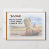 Boot Scootin Westerne Dance Wedding Uitnodiging (Voorkant)