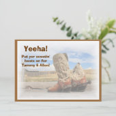 Boot Scootin Westerne Dance Wedding Uitnodiging (Staand voorkant)