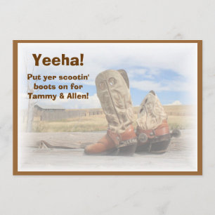 Boot Scootin Westerne Dance Wedding Uitnodiging