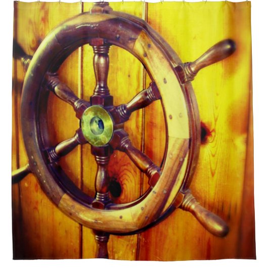 Boot Stuurwiel Douchegordijn (Voorkant)
