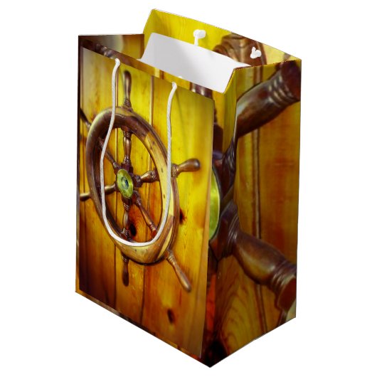 Boot Stuurwiel Gift Bag Medium Cadeauzakje (Achterkant Gekanteld)
