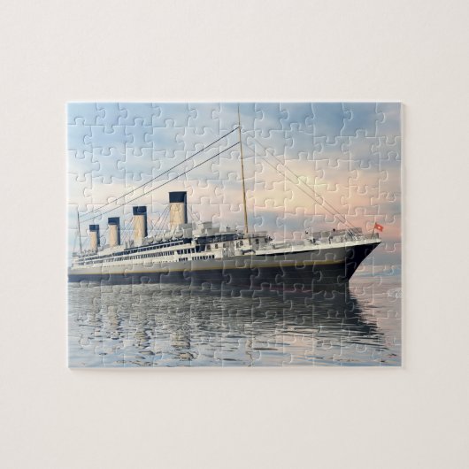 boot_titanic_close_water_golven_sunset_pink_standa legpuzzel (Horizontaal)