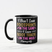 Boot Tracks in Mud Cute Boerderij Girl Life Funny Mok (Links)