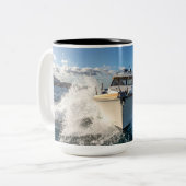 boot tweekleurige koffiemok (Voorkant links)