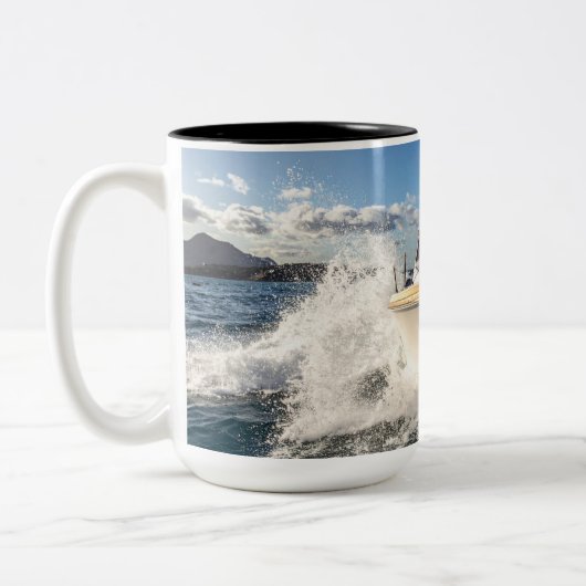 boot tweekleurige koffiemok (Links)
