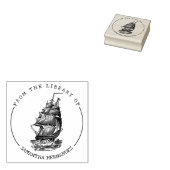 boot uit de bibliotheek van het boek, boek rubberstempel (Gestempeld)