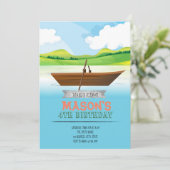 Boot Verjaardagsfeest uitnodiging (Staand voorkant)