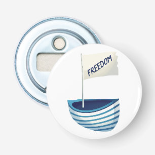 boot voor nautische vrijheid button flesopener