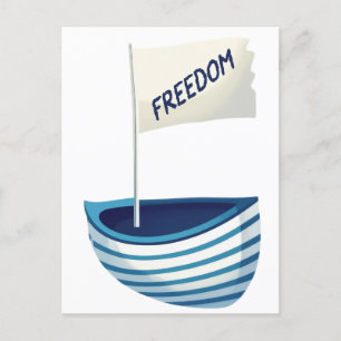 boot voor nautische vrijheid feestdagenkaart