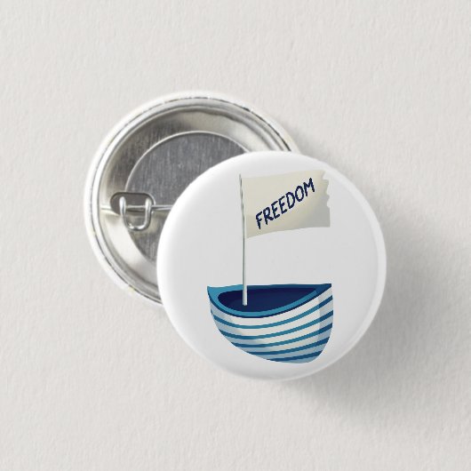 boot voor nautische vrijheid ronde button 3,2 cm (Voorkant /achterkant)
