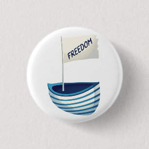boot voor nautische vrijheid ronde button 3,2 cm