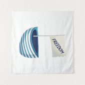 boot voor nautische vrijheid wandkleed (Voorkant (horizontaal))