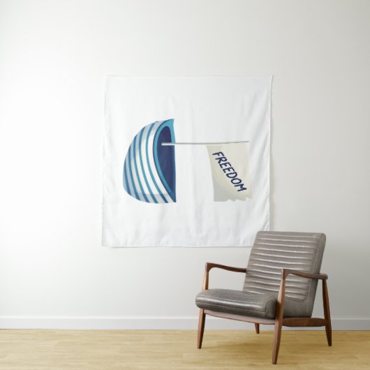 boot voor nautische vrijheid wandkleed (In Situ (horizontaal))