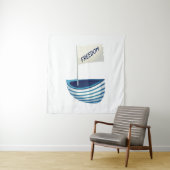 boot voor nautische vrijheid wandkleed (In situ)