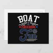 Boot Vrijheid Plezier 4 juli Boater Briefkaart (Voorkant / Achterkant)