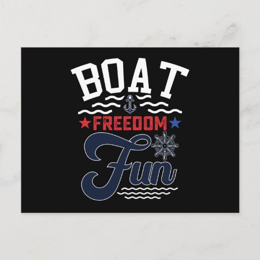 Boot Vrijheid Plezier 4 juli Boater Briefkaart (Voorkant)