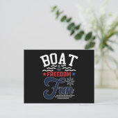 Boot Vrijheid Pret 4 juli Botenman  Briefkaart (Staand voorkant)