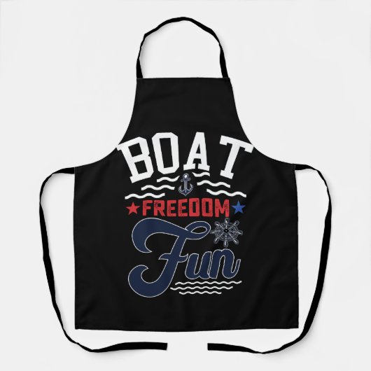 Boot Vrijheid Pret 4 juli Botenman Schort (Voorkant)