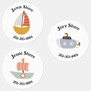 Boot Waterdichte Cirkel Sticker Naam Labels