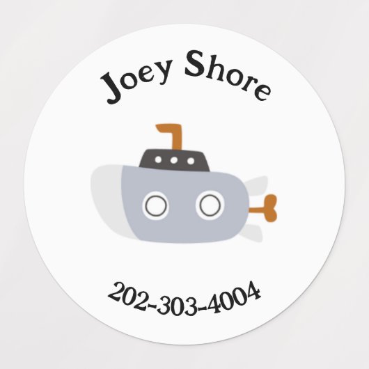 Boot Waterdichte Cirkel Sticker Naam Labels (Design 2)