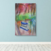 Boot Waterverf Uitgerekte Canvas Print (Insitu (Houten vloer))