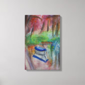 Boot Waterverf Uitgerekte Canvas Print (Voorkant)
