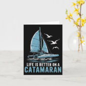 Boot Zeilen Zeiler Catamaran Zeilen Kaart (Gele Bloem)