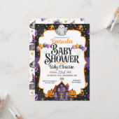 Bootacular Halloween Baby shower Invitation Kaart (Voorkant / Achterkant in situ)