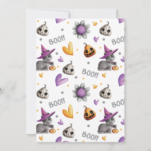 Bootacular Halloween Baby shower Invitation Kaart (Achterkant)
