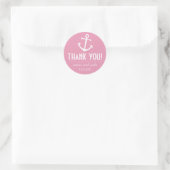 Bootanker bedanklabels (Bleek roze) Ronde Sticker (Tas)