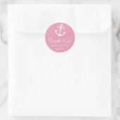Bootanker bedanklabels (Bleek roze) Ronde Sticker (Tas)