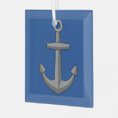 Bootanker Cartoon Glas Ornament (Voorkant links)