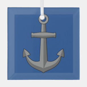 Bootanker Cartoon Glas Ornament