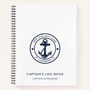 Bootanker en kapiteinslogboek notitieboek