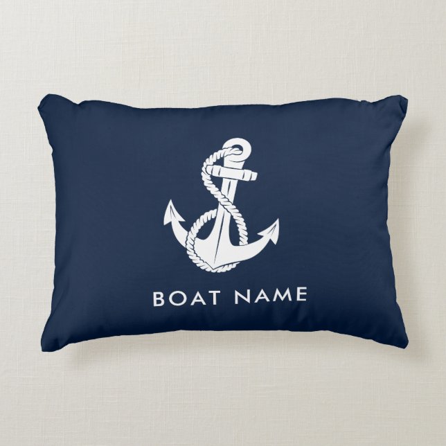 Bootanker en naam moderne cruise aangepast accent kussen (Voorkant)