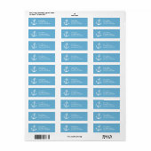 Bootanker retouradres label (hemelsblauw/wit) (Full Sheet)