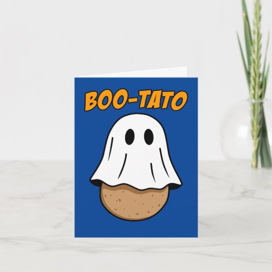 Bootato Halloween Potato Ghost Pun Feestdagen Kaart (Voorkant)