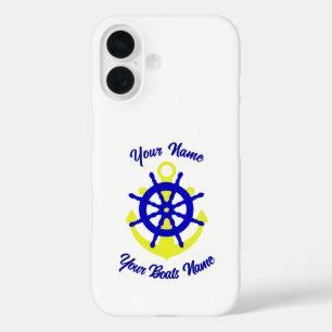Bootbemanning anker gepersonaliseerd iPhone 16 hoesje