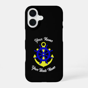 Bootbemanning anker gepersonaliseerd iPhone 16 hoesje