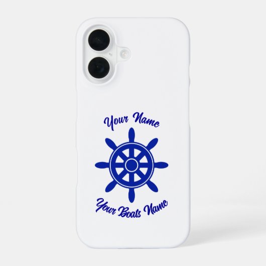 Bootbemanning schepen wiel gepersonaliseerd iPhone 16 hoesje (Achterkant)