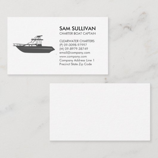 Bootcharter Gevist Visitekaartje (Voorkant / Achterkant)