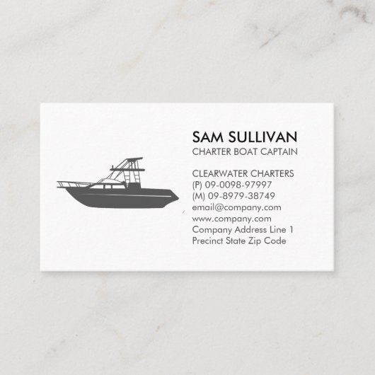 Bootcharter Gevist Visitekaartje (Voorkant)