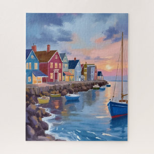 Bootdag Kustbaai Oceaan Aquarelschilderij Legpuzzel