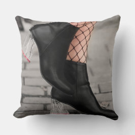 Booted & Bold Throw Pillow Kussen
