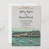 booteiland - zomerbestemming bruiloft kaart (Voorkant)