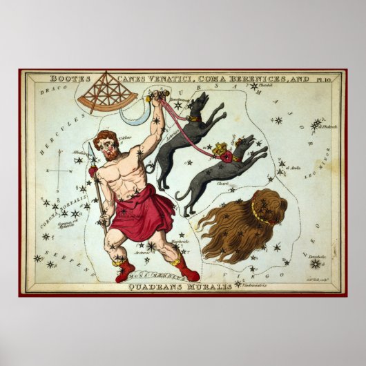 Bootes Canes Venatici, Coma Berenices enz. Poster (Voorkant)